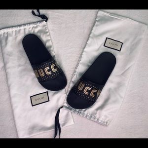 Gucci T. Supreme Guccy Star Slide Sandals